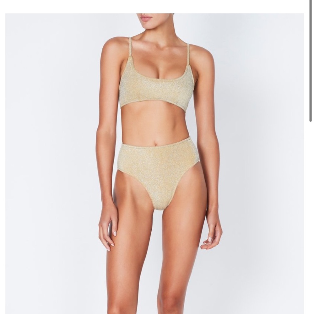 Triangl bikini Gold sparkle High Waisted